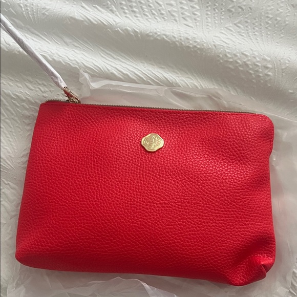 Sheiseido Red Leather Clutch
